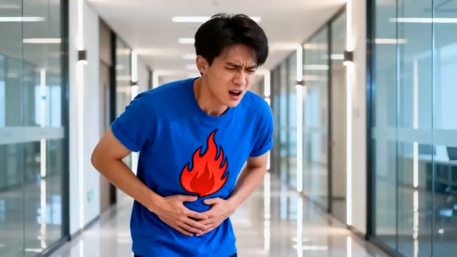  男子肚子疼表情痛苦1364#横屏 	 -