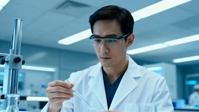  男研究员实验室做实验1363#横屏 	 