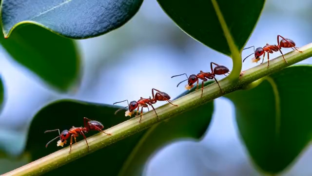  蚂蚁搬运食物特写1292#横屏 	 