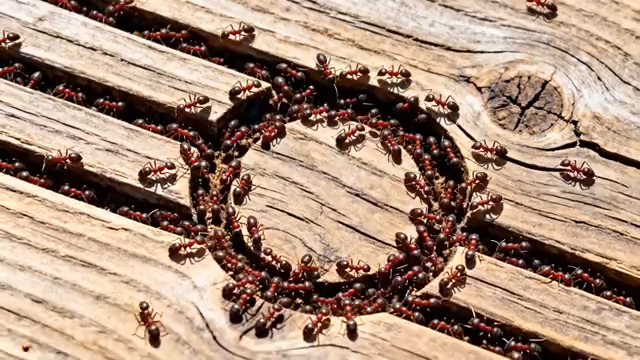  蚂蚁排队形成圆圈1295#横屏 	 -