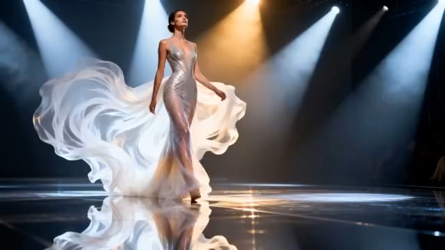  模特走秀 飘逸长裙1335#横屏 	 