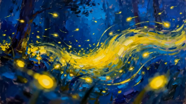  梦幻萤火虫飞舞1320#横屏 	 