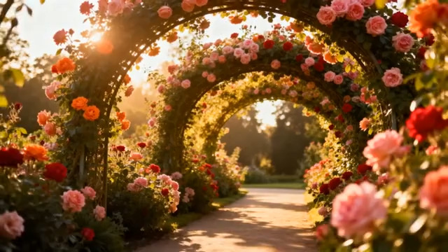  玫瑰花拱门下的浪漫时光1301#横屏 	 