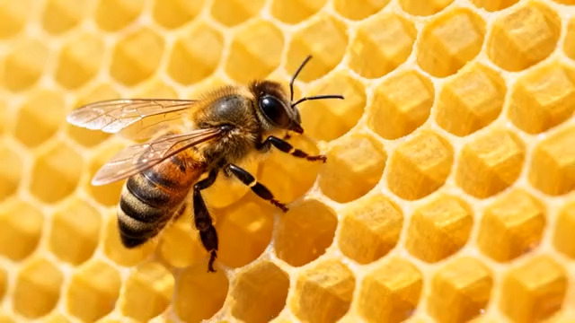  蜜蜂采蜜特写镜头3021327#横屏 	 