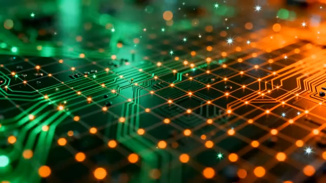  绿色电路板动态光效1275#横屏 	 