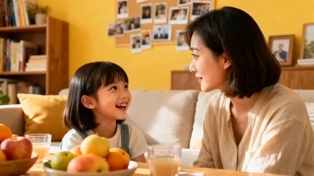  母女温馨互动日常1345#横屏 	 