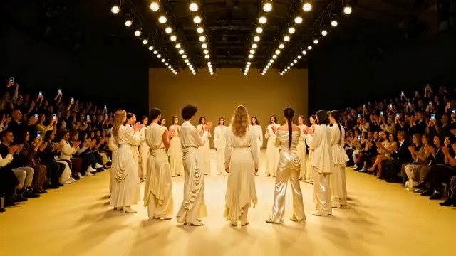  模特集体谢幕走秀1334#横屏 	 