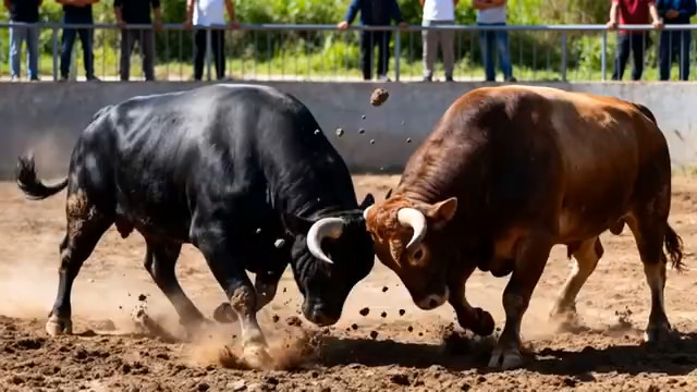  两头公牛激烈对撞1252#横屏 	 