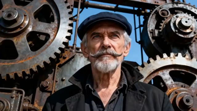  老工匠与机械齿轮1218#横屏 	 -