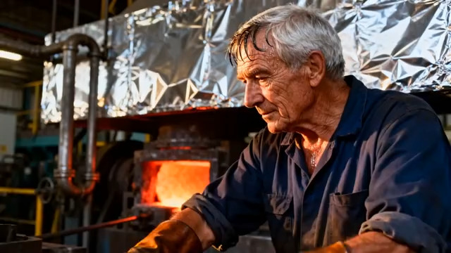  老工匠专注炼钢作业1219#横屏 	 