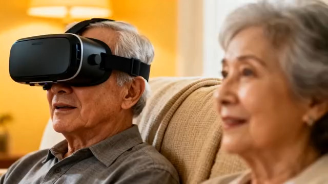  老年夫妇体验VR科技1225#横屏 	 
