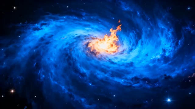  蓝色火焰漩涡星云1177#横屏 	 