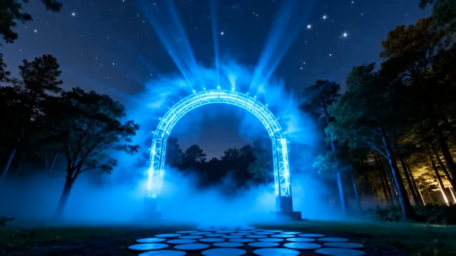  蓝光拱门夜景梦幻场景1160#横屏 	 