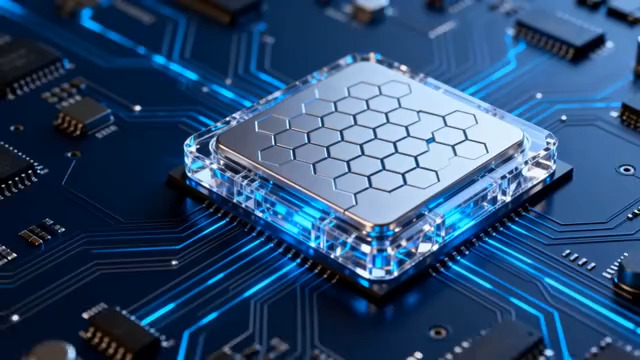  蓝色科技芯片特写1182#横屏 	 