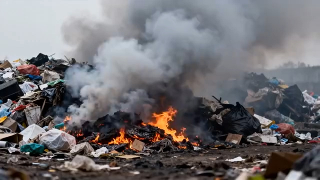  垃圾场大火熊熊燃烧1157#横屏 	 