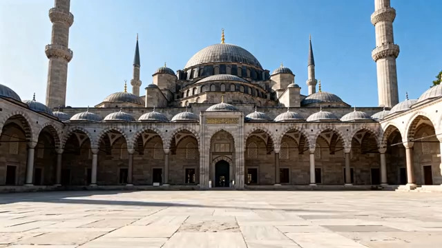  蓝色寺全景风光1194#横屏 	 