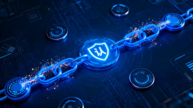  蓝色科技区块链动画1180#横屏 	 