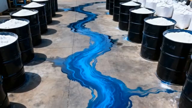  蓝色液体流淌工业桶1202#横屏 	 