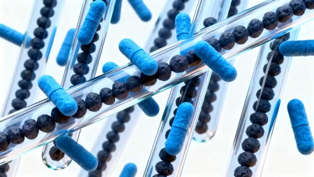  蓝色胶囊药物动态展示1179#横屏 	 