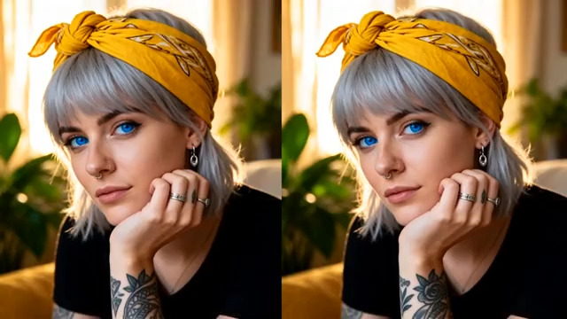  蓝眼灰发女孩沉思特写1210#横屏 	 