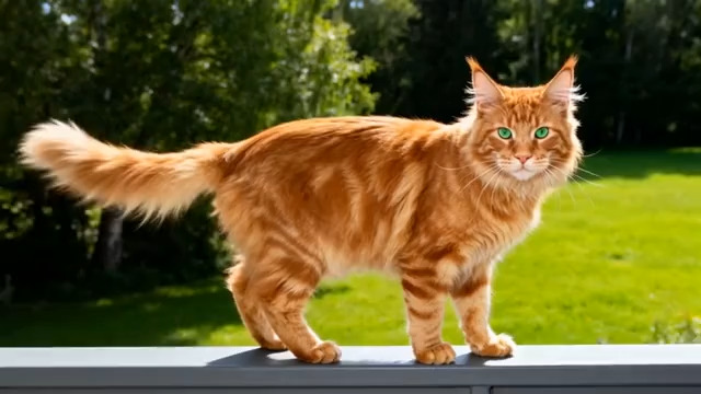  橘猫户外漫步特写1076#横屏 	 