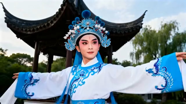  京剧小生园林水袖表演1062#横屏 	 