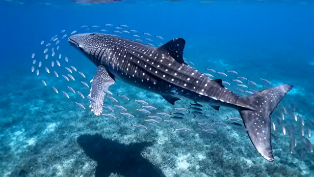  鲸鲨深海遨游视频素材1069#横屏 	 