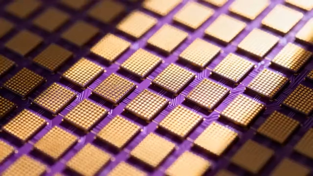  金色芯片网格动态1046#横屏 	 