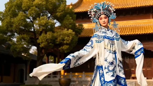  京剧青衣户外表演1059#横屏 	 