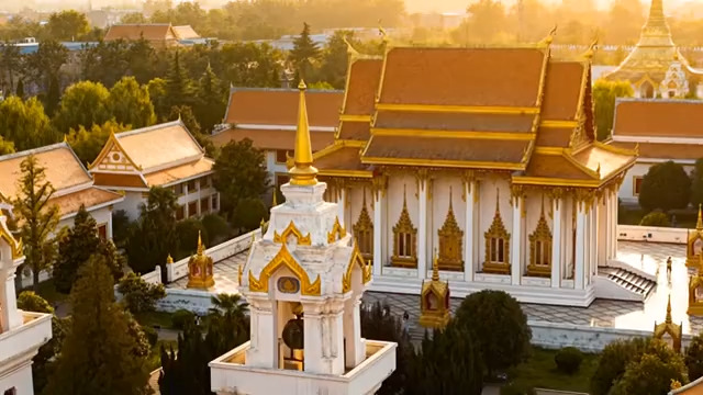  金色屋顶航拍1044#横屏 	 