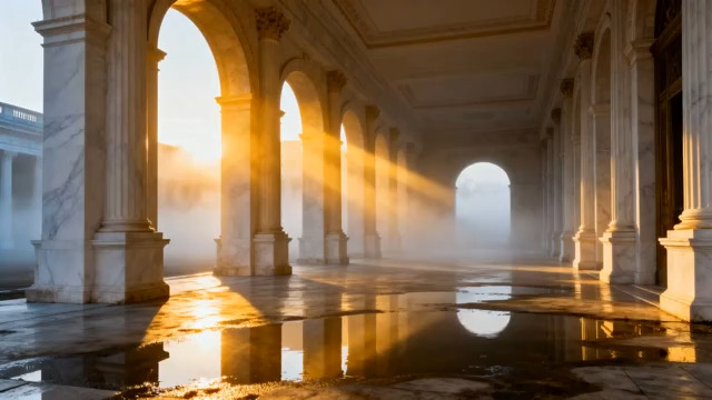  金色阳光欧式走廊1052#横屏 	 