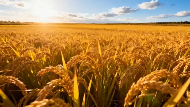  金色稻田丰收景象2201994#横屏 	 