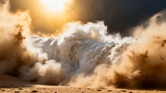  金色浪潮冲击瞬间1014#横屏 	 