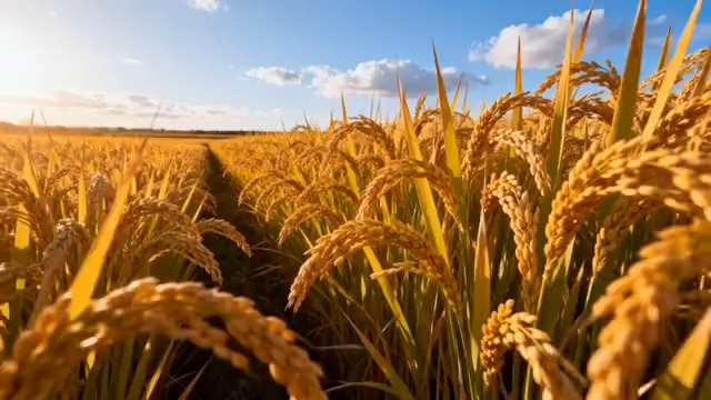  金色稻田丰收景象993#横屏 	 