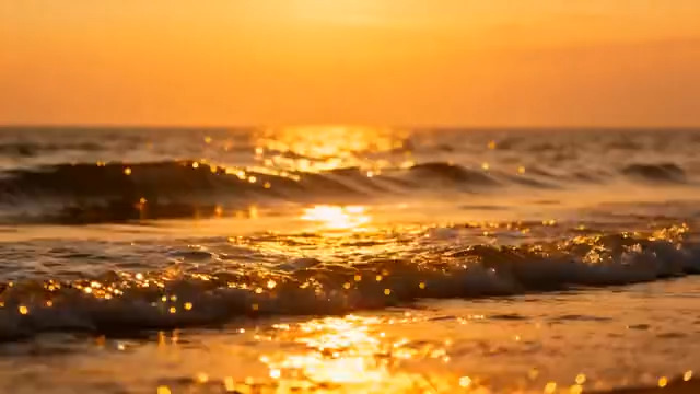  金色海浪日落时分1002#横屏 	 