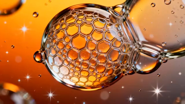  金色气泡蜂窝纹理1026#横屏 	 -