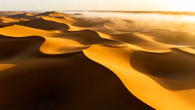  金色沙漠日出风光1031#横屏 	 