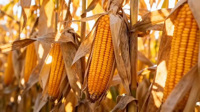  金黄玉米地丰收景象973#横屏 	 