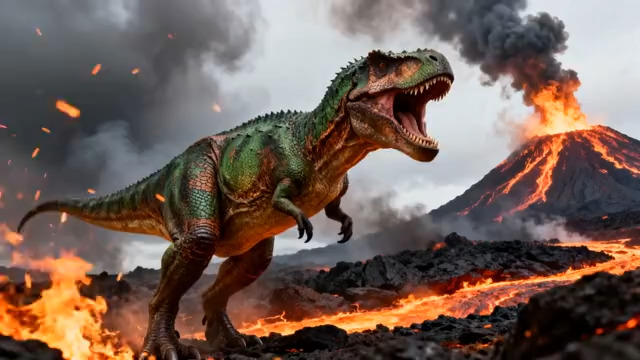  火山喷发中的霸王龙903#横屏 	 