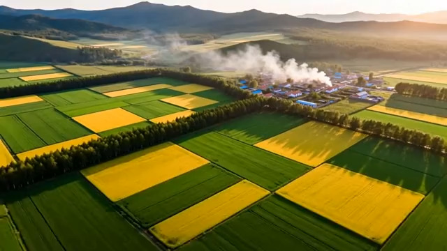  航拍田野风光749#横屏 	 
