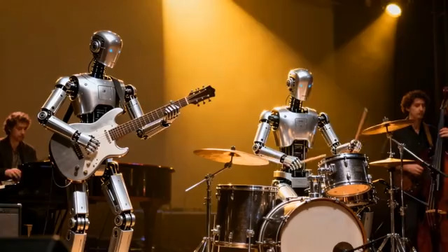  机器人乐队舞台表演2001915#横屏 	 