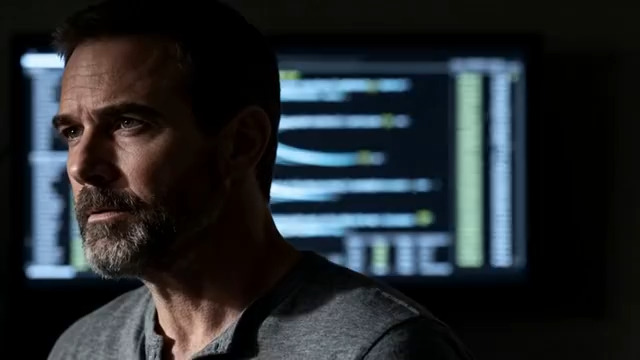  监控室里的严肃男性937#横屏 	 