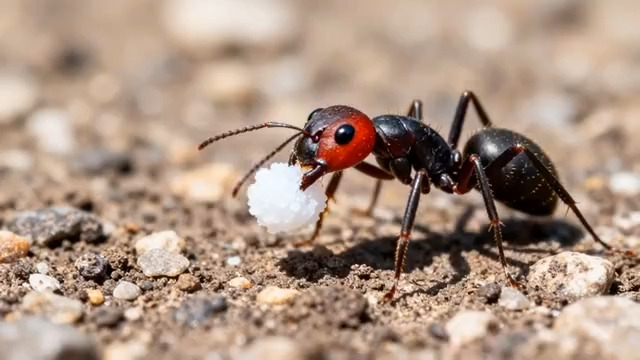  红蚁搬运食物特写838#横屏 	 