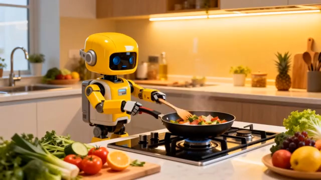  黄色机器人厨房烹饪886#横屏 	 -