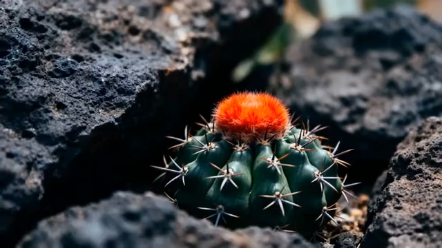  红色顶仙人球特写811#横屏 	 