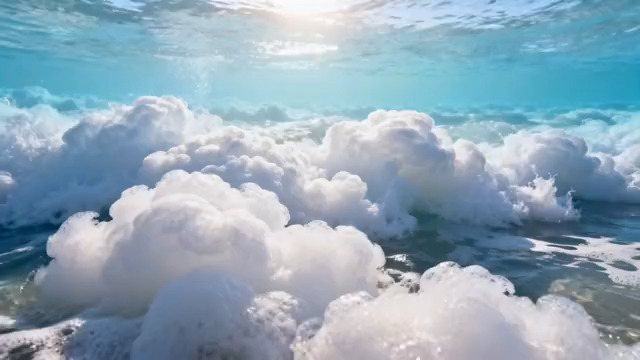  海浪涌动泡沫特写635#横屏 	 