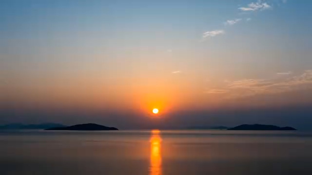  海上日出唯美延时666#横屏 	 