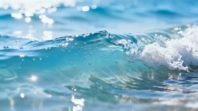  海浪拍打沙滩特写634#横屏 	 