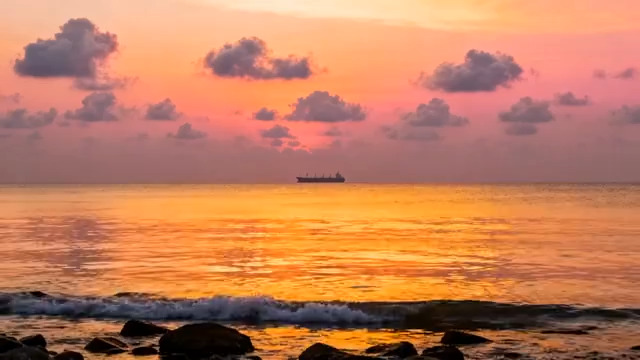  海上日出朝霞美景657#横屏 	 