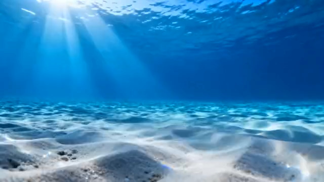  海底阳光照射沙底623#横屏 	 -